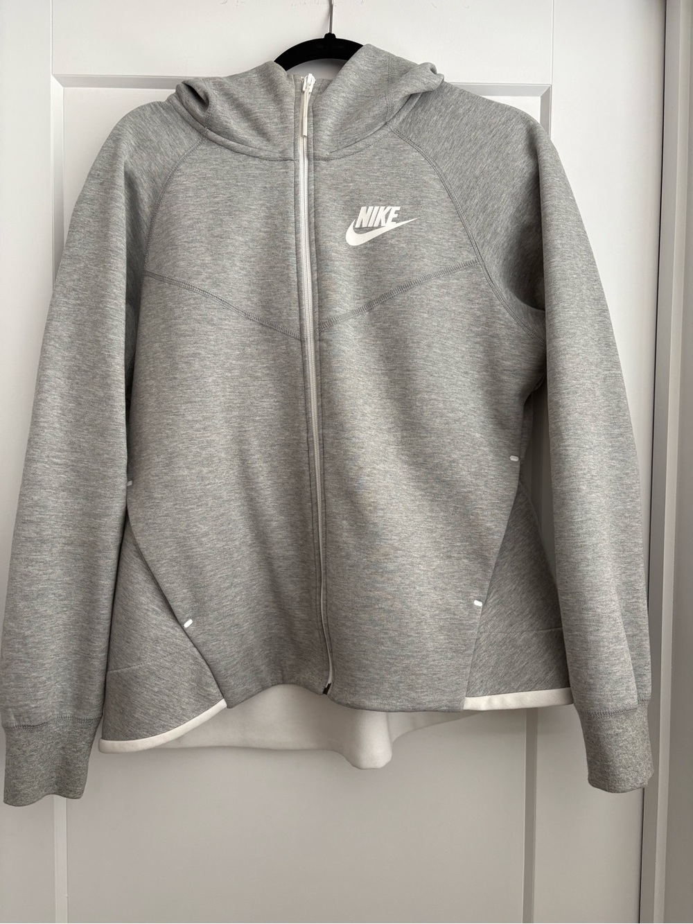 Nike Women's Grey Full-Zip Bomber Hoodie Jacket